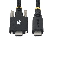 StarTech.com 6.6ft (2m) USB-C Charging Cable, Side Screw Locking, 240W (5A) PD EPR, Dual-Layer Silicone/Braided Jacket, USB 2.0 Laptop Charger Cable, USB-IF Certified, Rugged USB-C Charging Cord, 2 m, USB C, USB C, USB 2.0, 0.48 Gbit/s, Black