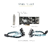 StarTech.com 8 Port SATA PCIe Card - PCI Express 6Gbps SATA Expansion Adapter Card with 4 Host Controllers - SATA PCIe Controller Card - PCI-e x4 Gen 2 to SATA III - SATA HDD/SSD, PCIe, Mini-SAS, PCI 2.0, Black, Pericom - PI7C9X2G608GP, ASMedia - ASM1061, 6 Gbit/s
