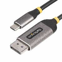 StarTech.com 10ft (3m) USB-C to DisplayPort Adapter Cable, 8K 60Hz, 4K 144Hz, HDR, USB Type-C to DP 1.4 Video Converter Cable, USB4/Thunderbolt 3/4 Compatible, 3 m, USB Type-C, DisplayPort, Male, Male, Straight