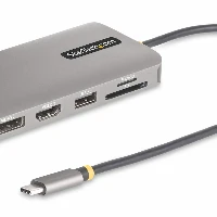 StarTech.com USB-C Triple-Monitor Multiport Adapter, Dual 4K 60Hz + 4K 30Hz HDMI & DisplayPort, 4-Port USB Hub, 100W PD Pass-Through, GbE, SD/MicroSD Card Readers, Wired, USB 3.2 Gen 1 (3.1 Gen 1) Type-C, 100 W, 2.0b, 10,100,1000 Mbit/s, IEEE 802.3, IEEE 802.3ab, IEEE 802.3u