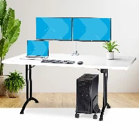 StarTech.com Computer Tower Cart, Rolling Mobile CPU Caddy on Wheels (Casters), Max Load 46.3lb/21kg, Adjustable PC Case Mount, Desktop Floor Stand, Steel Dolly, Cart CPU holder, Tower, 21 kg, Black, Screw, 4 wheel(s)