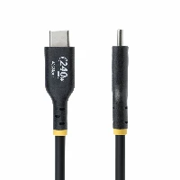 StarTech.com 3m USB-C Charging Cable, USB-IF Certified USB C Cable, 240W PD EPR, USB 2.0 Type-C Laptop Charger Cord, USB-C Data Transfer Cable, TPE Jacket, M/M, 3 m, USB C, USB C, USB 2.0, 0.48 Gbit/s, Black