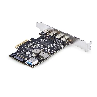 StarTech.com 5-Port USB PCIe Card, USB 3.2 10Gbps, PCI Express Card with 4x USB-C Ports, 1x USB-A Internal Port, USB PCIe Controller Card, Windows/macOS/Linux, PCIe, USB Type-C, Full-height / Low-profile, PCI 3.0, SATA 15-pin, Black