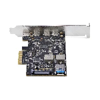 StarTech.com 5-Port USB PCIe Card, USB 3.2 10Gbps, PCI Express Card with 4x USB-C Ports, 1x USB-A Internal Port, USB PCIe Controller Card, Windows/macOS/Linux, PCIe, USB Type-C, Full-height / Low-profile, PCI 3.0, SATA 15-pin, Black