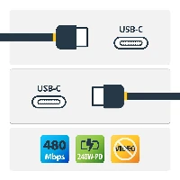 StarTech.com 2m White USB-C Charging Cable, USB-IF Certified USB C Cable, 240W PD EPR, USB 2.0 Type-C Laptop Charger Cord, USB-C Data Transfer Cable, TPE Jacket, 2 m, USB C, USB C, USB 2.0, 0.48 Gbit/s, White