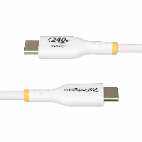 StarTech.com 4m White USB-C Charging Cable, USB-IF Certified USB C Cable, 240W PD EPR, USB 2.0 Type-C Laptop Charger Cord, USB-C Data Transfer Cable, TPE Jacket, 4 m, USB C, USB C, USB 2.0, 0.48 Gbit/s, White