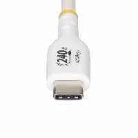 StarTech.com 4m White USB-C Charging Cable, USB-IF Certified USB C Cable, 240W PD EPR, USB 2.0 Type-C Laptop Charger Cord, USB-C Data Transfer Cable, TPE Jacket, 4 m, USB C, USB C, USB 2.0, 0.48 Gbit/s, White