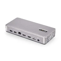 StarTech.com USB4 Docking Station, USB-C 40Gbps, Dual Video HDMI, Up to 2x 4K 60Hz 444 (RGB) or 2x 4K 120Hz 422, Multi-Monitor Dock, 6x USB, 2.5GbE, 100W PD, Wired, USB4, 100 W, 10,100,1000,2500 Mbit/s, Silver, 40 Gbit/s