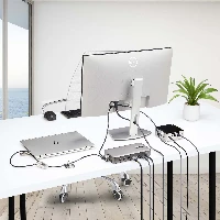 StarTech.com Laptop/Desktop & Peripheral Lock Kit, Theft-Deterring Security Lock, K-Slot, 9.8ft (3m) Steel Cable, 3x Devices, User-Resettable 4-Digit Lock - TAA, 3 m, Kensington, Combination lock, Plastic, Steel, Black, Silver