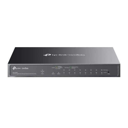 TP-Link Omada 10-Port Gigabit Easy Managed Switch with 8-Port PoE+, Managed, Gigabit Ethernet (10/100/1000), Power over Ethernet (PoE), Wall mountable