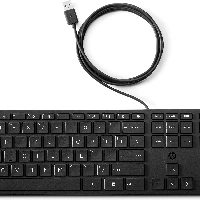 HP Wired Desktop 320K Keyboard, Full-size (100%), Wired, USB, Mechanical, QWERTY, Black