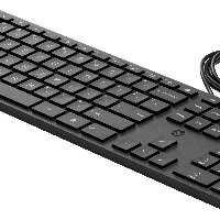 HP Wired Desktop 320K Keyboard, Full-size (100%), Wired, USB, Mechanical, QWERTY, Black