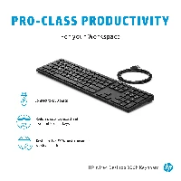 HP Wired Desktop 320K Keyboard, Full-size (100%), Wired, USB, Mechanical, QWERTY, Black