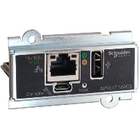 APC Network Management Card, Network Management Cards, for Easy UPS 3 Series, 3-Phase, remotely monitor and manage the UPS, Network management card, Black, Metallic, PowerNet MIB, Easy UPS 3 Series, BACnet, RJ-45