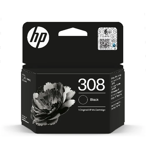 HP 308 Black Original Ink Cartridge, Standard Yield, Black, Pigment-based ink, 1 pc(s), 160 pages, Single pack