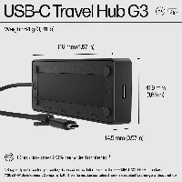 HP USB-C Travel Hub G3, USB 3.2 Gen 2 (3.1 Gen 2) Type-C, HDMI, USB 3.2 Gen 2 (3.1 Gen 2) Type-A, USB 3.2 Gen 2 (3.1 Gen 2) Type-C, 60 Hz, 0.3 m, Windows 10, Windows 11, Android, ChromeOS