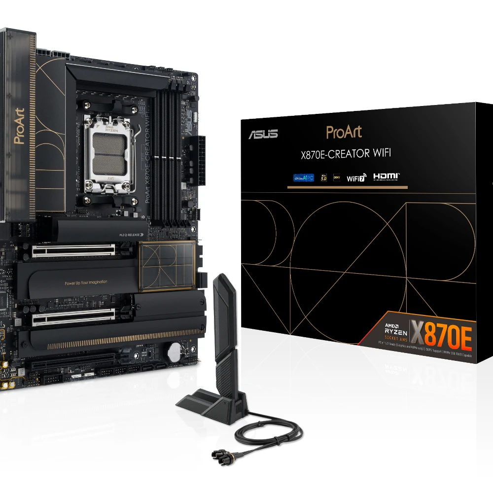 ASUS ProArt X870E-CREATOR WIFI, AMD, Socket AM5, Socket AM5, DDR5-SDRAM, 192 GB, DIMM