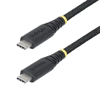 StarTech.com 3m (10ft) USB-C Charging Cable, 240W (5A) PD EPR, Dual-Layer Silicone/Braided Jacket, USB 2.0 Laptop Charger Cable, USB-IF Certified, Rugged USB-C Charging Cord, USB C, USB C, USB 2.0, 0.48 Gbit/s, Black