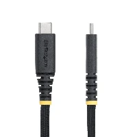 StarTech.com 3m (10ft) USB-C Charging Cable, 240W (5A) PD EPR, Dual-Layer Silicone/Braided Jacket, USB 2.0 Laptop Charger Cable, USB-IF Certified, Rugged USB-C Charging Cord, USB C, USB C, USB 2.0, 0.48 Gbit/s, Black