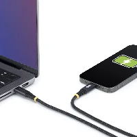 StarTech.com 3m (10ft) USB-C Charging Cable, 240W (5A) PD EPR, Dual-Layer Silicone/Braided Jacket, USB 2.0 Laptop Charger Cable, USB-IF Certified, Rugged USB-C Charging Cord, USB C, USB C, USB 2.0, 0.48 Gbit/s, Black