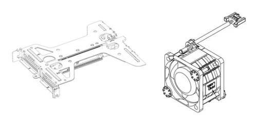 DELL 330-BCYP, Mounting kit, PowerEdge R260, Riser 1 with Fan with 1 x16 and 1 x8 Slots