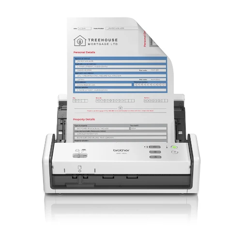 Brother ADS-1300, 215.9 x 355.6 mm, 1200 x 1200 DPI, 30 ppm, ADF scanner, White, LED