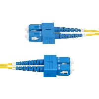 StarTech.com 3m (9.8ft) SC to SC (UPC) OS2 Single Mode Duplex Fiber Optic Cable, 9/125m, 40G/100G Zipcord, Bend Insensitive, Low Insertion Loss - LSZH Fiber Jumper Cord, 3 m, SC/UPC, OS2, SC, SC
