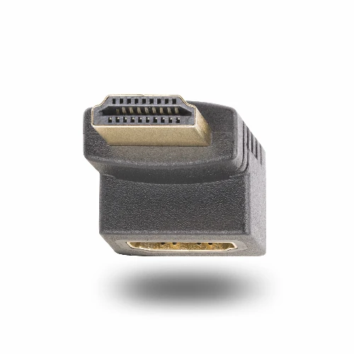 StarTech.com Down Angle HDMI 2.0 Adapter, Male to Female, Vertical 90-Degree Angled HDMI Port Saver, 4K 60Hz, High Speed HDMI Connector Extension, M/F, HDMI, HDMI, Black