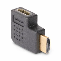 StarTech.com Right Angle HDMI 2.0 Adapter, Male to Female, Horizontal 90-Degree Angled HDMI Port Saver, 4K 60Hz, High Speed HDMI Connector Extension, M/F, HDMI, HDMI, Black