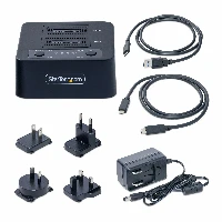 StarTech.com 11 M.2 NVMe Drive Duplicator, Standalone M.2 SSD Cloner/Copier up to 90GBpm, USB 3.2 20Gbps M.2 Dual-Bay Drive Dock, USB-C/A Cables Included, HDD/SSD duplicator, 1 copies, USB 3.2 Gen 2 (3.1 Gen 2), Black, Plastic, USB Type-C