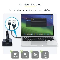 StarTech.com 11 M.2 NVMe Drive Duplicator, Standalone M.2 SSD Cloner/Copier up to 90GBpm, USB 3.2 20Gbps M.2 Dual-Bay Drive Dock, USB-C/A Cables Included, HDD/SSD duplicator, 1 copies, USB 3.2 Gen 2 (3.1 Gen 2), Black, Plastic, USB Type-C