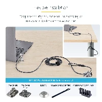 StarTech.com 25-Pack Universal Laptop Lock 6.6ft (2m), Serialized Security Cable for Notebook, Compatible With Noble Wedge/Nano/K-Slot, Keyless Combination Cable, 2 m, Kensington, Nano, Noble, Combination lock, Plastic, Steel, Black, Silver