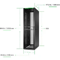 APC NetShelter SX Server Rack Gen 2, 45U, 2124H x 600W x 1200D mm, with Sides, Black, Freestanding rack, 45U, Key lock, Adjustable feet, 137.8 kg, Black