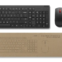 Lenovo 4X31N50708, Full-size (100%), Wireless, RF Wireless, QWERTY, Black, Mouse included
