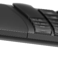 HP 965 Ergonomic Wireless Keyboard, Full-size (100%), Wireless, RF Wireless + Bluetooth, Membrane, QWERTY, Black