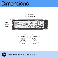 HP 2TB PCIe-4x4 NVMe Solid State Drive, 2 TB, M.2