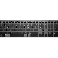 HP 725 Multi-Device Rechargeable Wireless Keyboard, Full-size (100%), Wireless, RF Wireless + Bluetooth, Grey