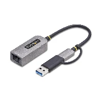 StarTech.com 2.5GbE USB-C to Ethernet Adapter with USB-A Converter, NBASE-T NIC, USB 3.0 Type-C 2.5/1G Multi Speed Network, Thunderbolt Compatible, Windows & Mac, Wired, USB Type-C, Ethernet, 5000 Mbit/s, Grey
