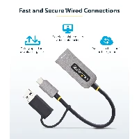 StarTech.com 2.5GbE USB-C to Ethernet Adapter with USB-A Converter, NBASE-T NIC, USB 3.0 Type-C 2.5/1G Multi Speed Network, Thunderbolt Compatible, Windows & Mac, Wired, USB Type-C, Ethernet, 5000 Mbit/s, Grey