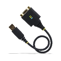 StarTech.com 1ft (30cm) USB to Null Modem Serial Adapter Cable, COM Retention, FTDI, USB-A to DB9 RS232, Interchangeable DB9 Nuts/Screws, Windows/macOS/Linux, Black, 0.3 m, USB Type-A, DB-9, Male, Female