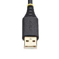 StarTech.com 1ft (30cm) USB to Serial Adapter Cable, COM Retention, Interchangeable Nuts/Screws, USB-A to DB9 RS232, FTDI IC, ESD Protection, Windows/macOS/Linux, Black, 0.3 m, USB Type-A, DB-9, Male, Male