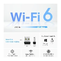 TP-Link AX300, Wireless, USB, WLAN, Wi-Fi 6 (802.11ax), 287 Mbit/s, Black