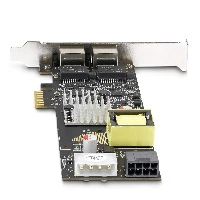 StarTech.com 2-Port 2.5Gbps NBASE-T PoE Network Card, Dual Intel I225-V, 802.3af/at PoE+ Multi-Gigabit NIC, PCI Express Server LAN Card, LP4/8-Pin PCIe-Powered, Internal, Wired, PCI Express, 2500 Mbit/s