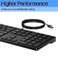 HP 320K Wired Keyboard, Full-size (100%), Wired, USB, Membrane, Black
