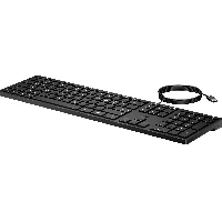 HP 320K Wired Keyboard, Full-size (100%), Wired, USB, Membrane, Black