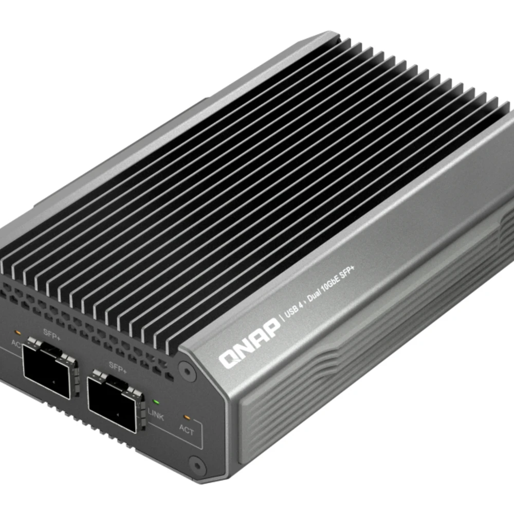QNAP QNA-UC10G2SF, Wired, USB Type-C, Ethernet, 10000 Mbit/s, Black