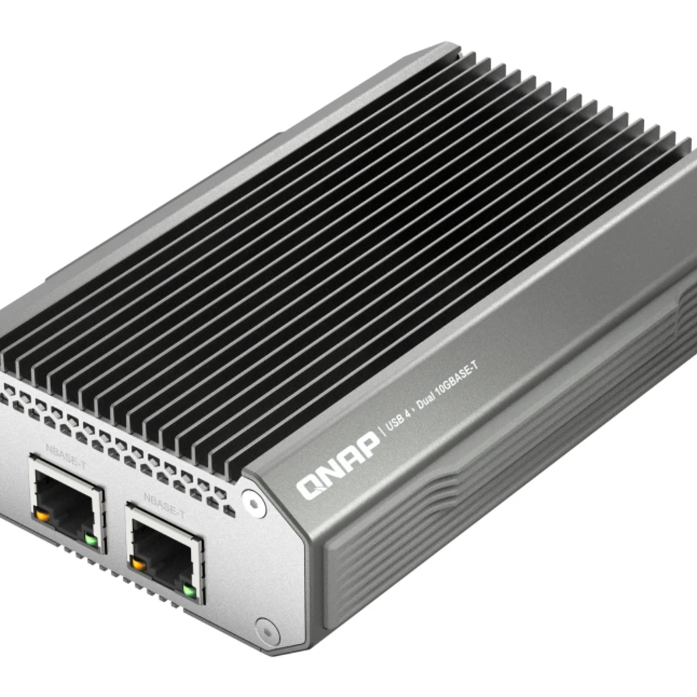 QNAP QNA-UC10G2T, Wired, USB Type-C, Ethernet, 10000 Mbit/s, Black, Silver