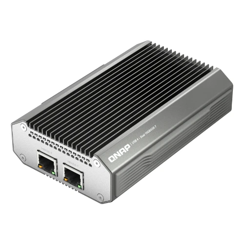 QNAP QNA-UC10G2T, Wired, USB Type-C, Ethernet, 10000 Mbit/s, Black, Silver