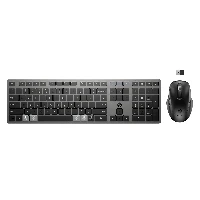 HP 725 Multi-Device Rechargeable Wireless Keyboard and Mouse Combo, Full-size (100%), Wireless, RF Wireless + Bluetooth, Scissor key switch, Black, Mouse included