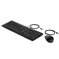 HP 225 Wired Mouse and Keyboard Combo G2, Full-size (100%), Wired, USB, Black, Mouse included